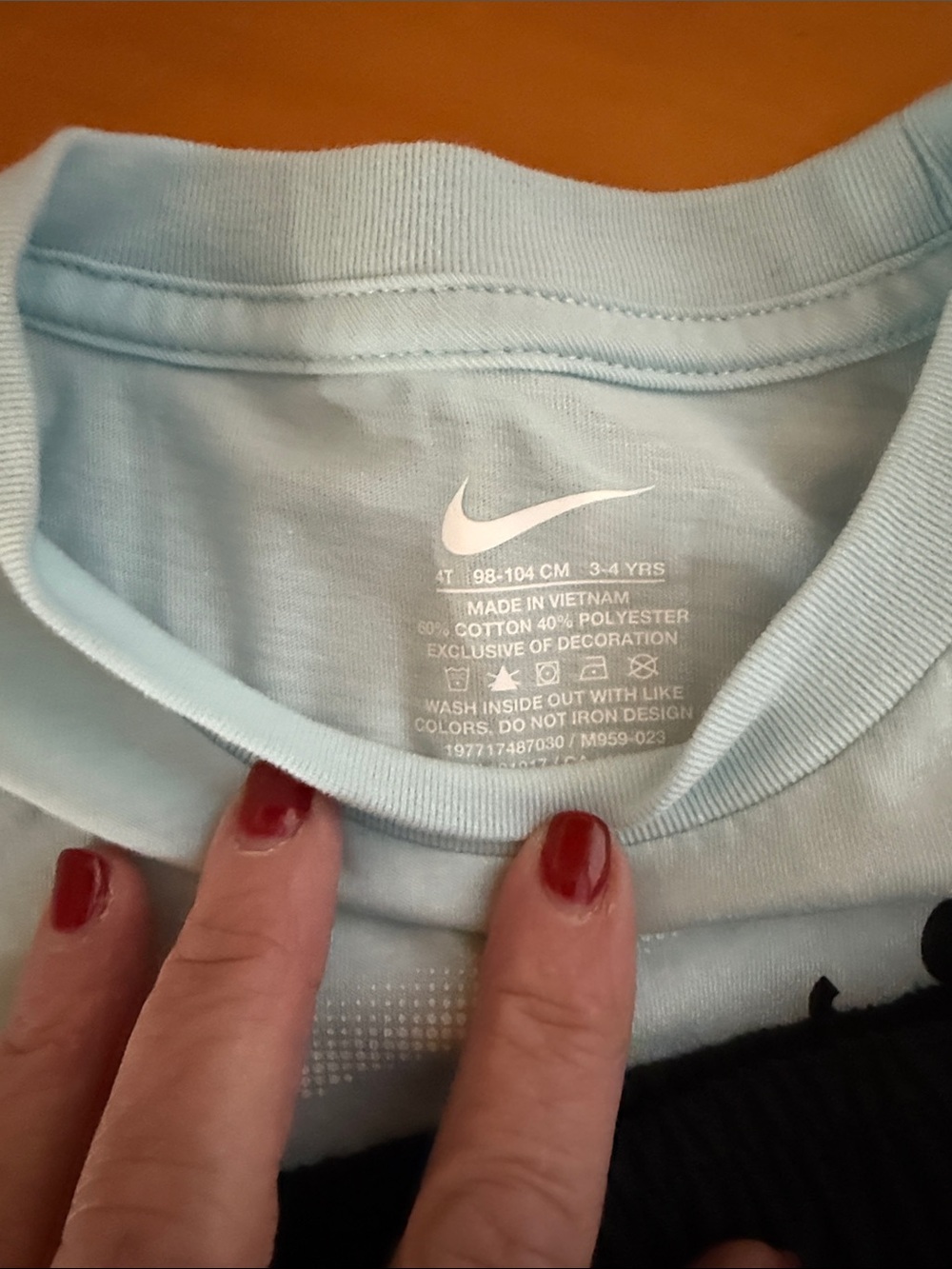 Nike Light Blue Graphic Tee with Black Athletic Shorts - Picture 4 of 4